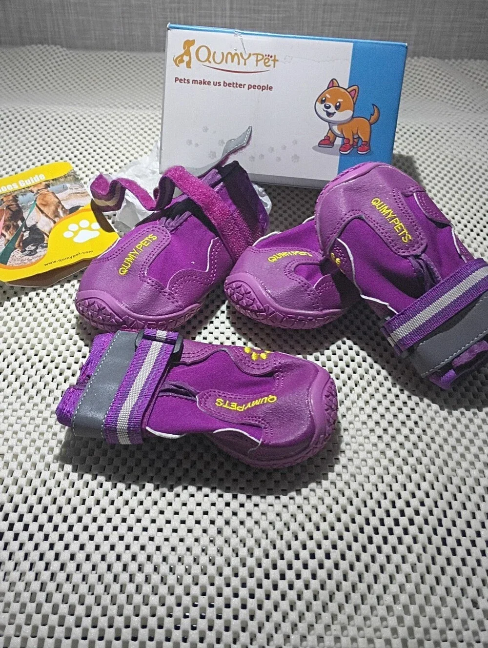DOG SHOES full set QUMY Pet purple Sz 4 PERFORMANCE Full Adjust BRAND-NEW tags